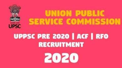 UPPSC Pre 2020 ACF RFO Recruitment -