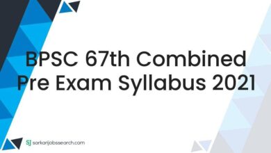 BPSC 67th Combined Pre Exam Syllabus 2021