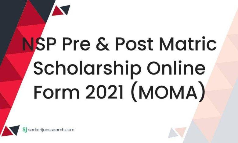 NSP Pre & Post Matric Scholarship Online Form 2021 (MOMA)