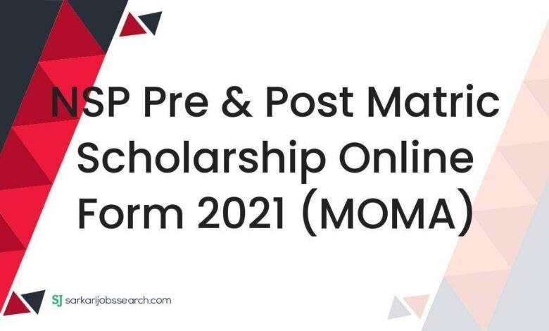 NSP Pre & Post Matric Scholarship Online Form 2021 (MOMA)