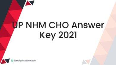 UP NHM CHO Answer Key 2021