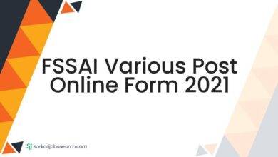 FSSAI Various Post Online Form 2021