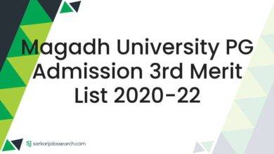Magadh University PG Admission 3rd Merit List 2020-22