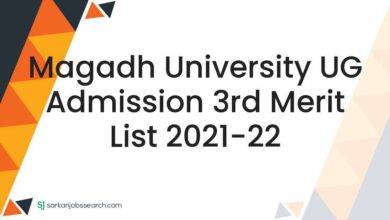 Magadh University UG Admission 3rd Merit List 2021-22