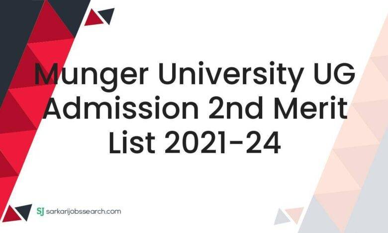 Munger University UG Admission 2nd Merit List 2021-24