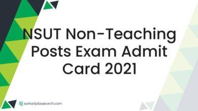 NSUT Non-Teaching Posts Exam Admit Card 2021