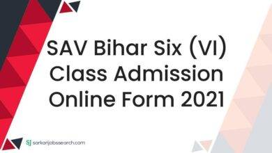 SAV Bihar Six (VI) Class Admission Online Form 2021