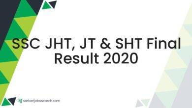 SSC JHT, JT & SHT Final Result 2020