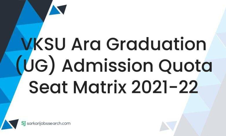 VKSU Ara Graduation (UG) Admission Quota Seat Matrix 2021-22