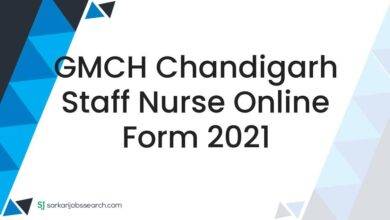 GMCH Chandigarh Staff Nurse Online Form 2021