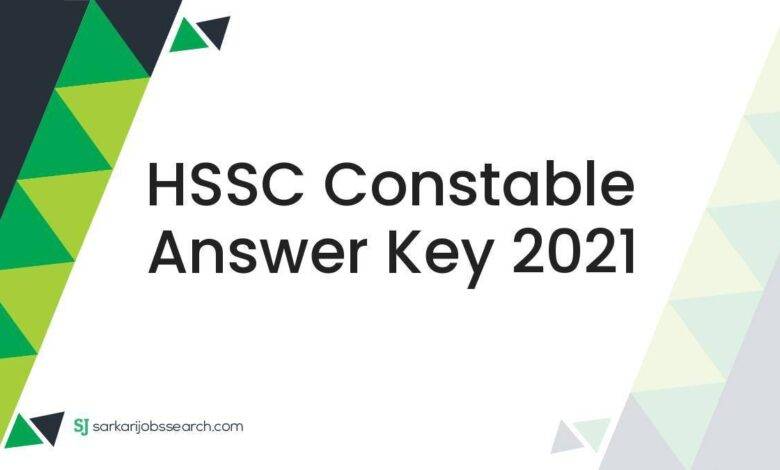 HSSC Constable Answer Key 2021