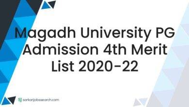 Magadh University PG Admission 4th Merit List 2020-22