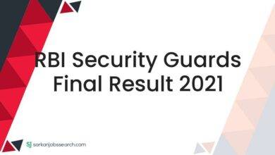 RBI Security Guards Final Result 2021