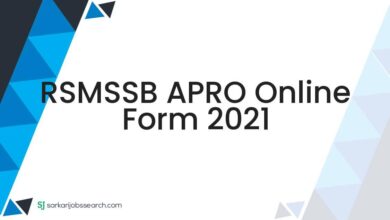 RSMSSB APRO Online Form 2021