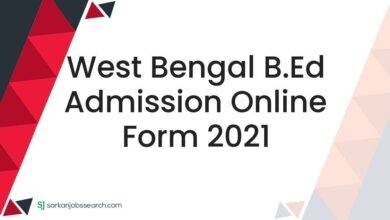 West Bengal B.Ed Admission Online Form 2021