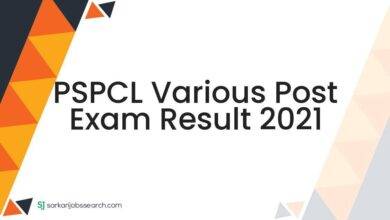 PSPCL Various Post Exam Result 2021