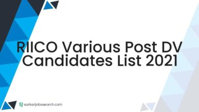 RIICO Various Post DV Candidates List 2021