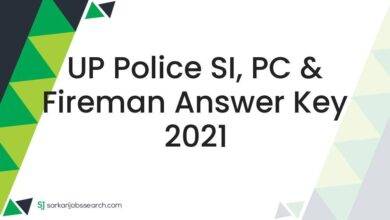 UP Police SI, PC & Fireman Answer Key 2021