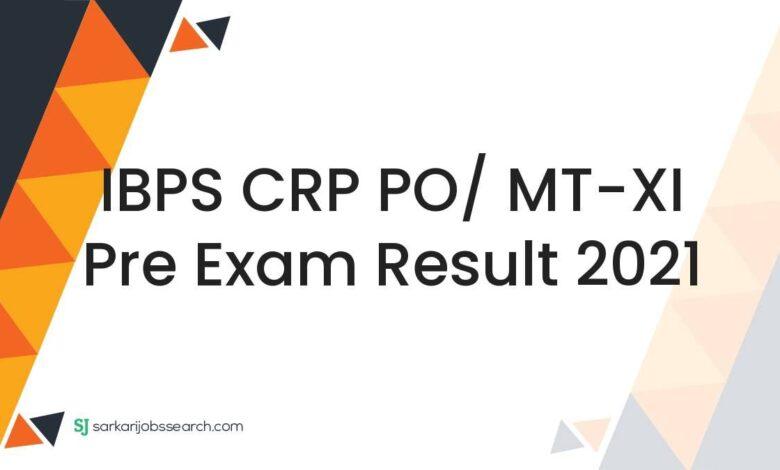 IBPS CRP PO/ MT-XI Pre Exam Result 2021