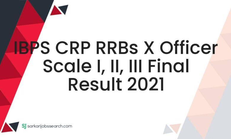 IBPS CRP RRBs X Officer Scale I, II, III Final Result 2021