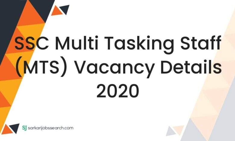 SSC Multi Tasking Staff (MTS) Vacancy Details 2020