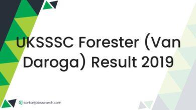 UKSSSC Forester (Van Daroga) Result 2019