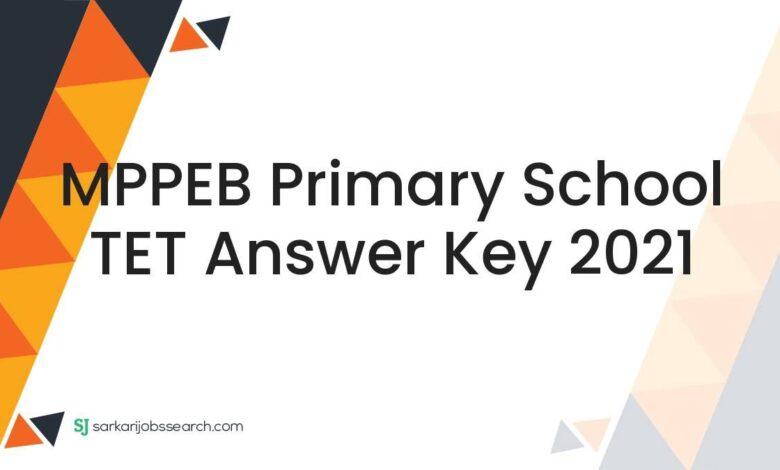 MPPEB Primary School TET Answer Key 2021