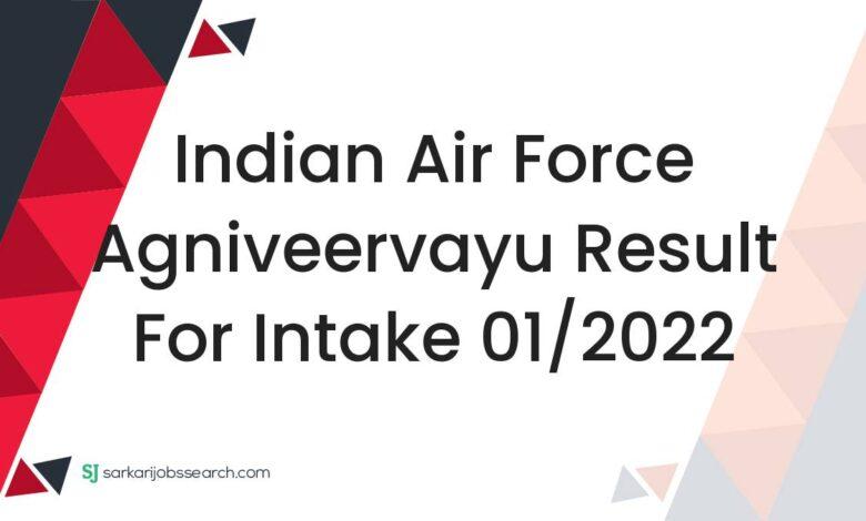 Indian Air Force Agniveervayu Result For Intake 01/2022