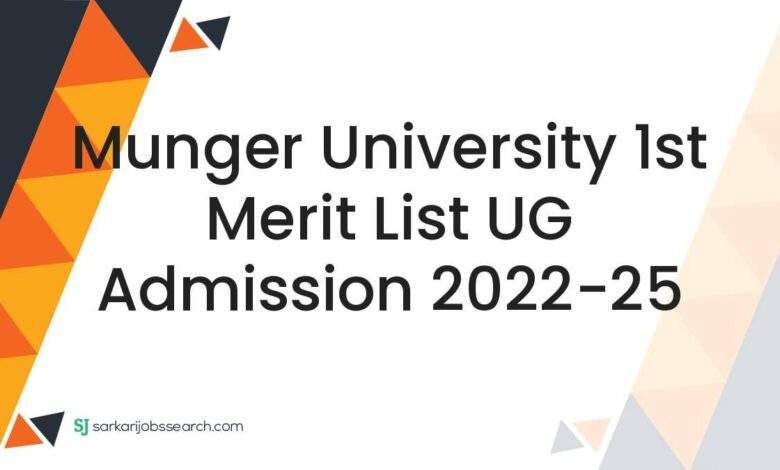 Munger University 1st Merit List UG Admission 2022-25 1 Munger University 1st Merit List UG Admission 2022-25