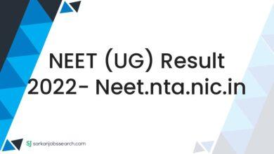 NEET (UG) Result 2022- neet.nta.nic.in