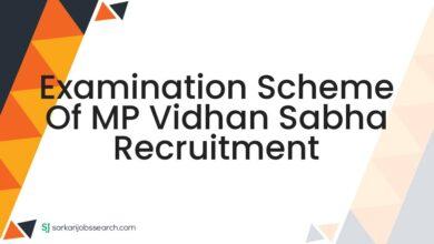 Examination Scheme of MP Vidhan Sabha Recruitment