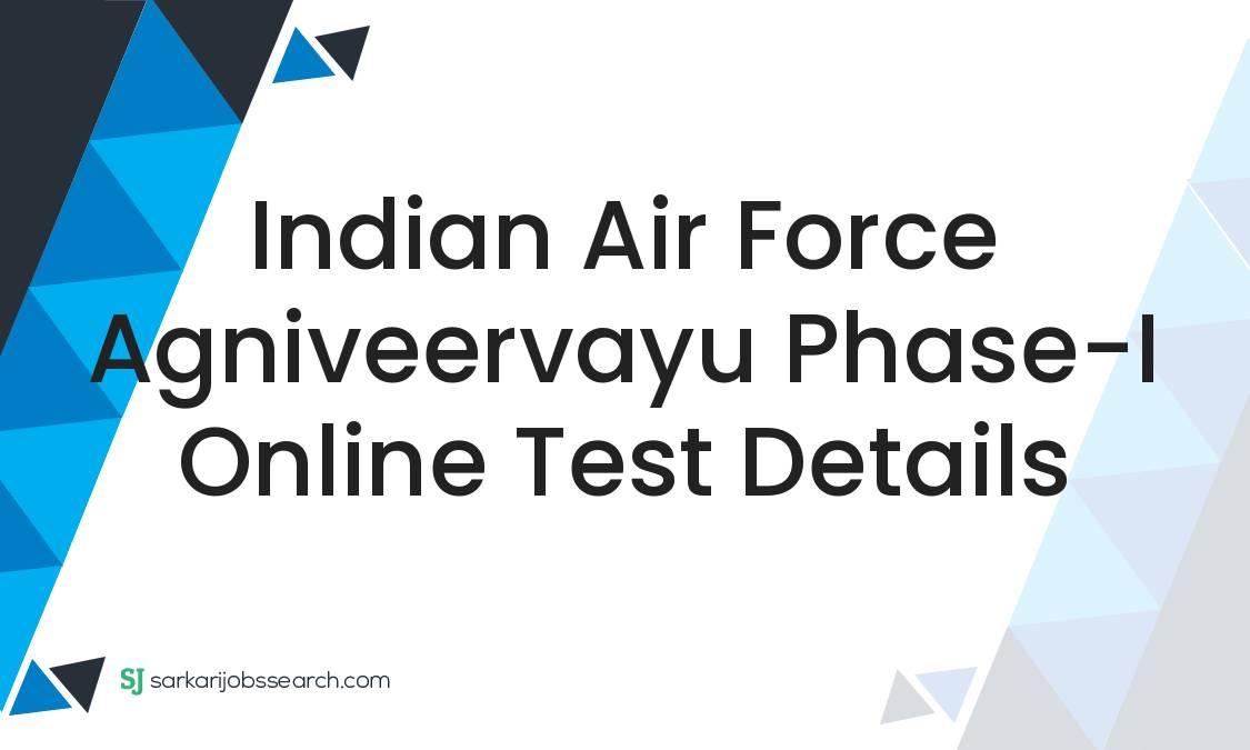 Indian Air Force Agniveervayu Phase-I Online Test Details